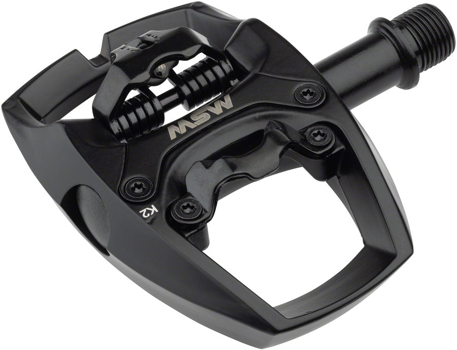 MSW Flip I Pedals - Single Side Clipless Platform Aluminum 9/16" Intense BLK-Goodwynn'sGoodwynn's