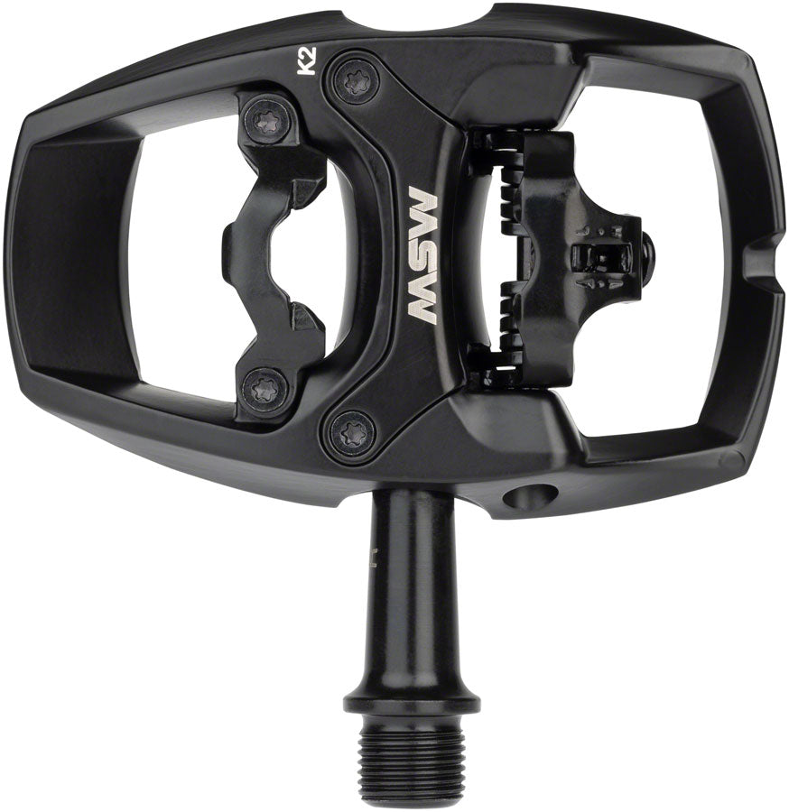 MSW Flip II Pedals - Single Side Clipless with Platform Aluminum 9/16" Black-Goodwynn'sGoodwynn's