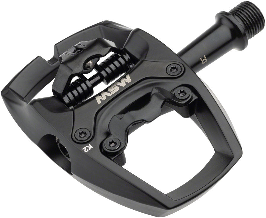 MSW Flip II Pedals - Single Side Clipless with Platform Aluminum 9/16" Black-Goodwynn'sGoodwynn's