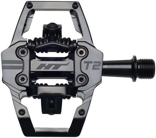 HT Components T2 Pedals - Dual Sided Clipless Platform Aluminum 9/16" Stealth BLK