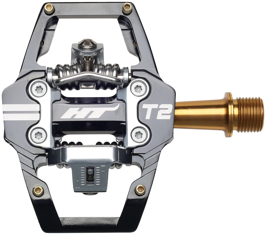 HT Components T2T Pedals - Dual Sided Clipless Platform Aluminum 9/16" BLK-Goodwynn'sGoodwynn's
