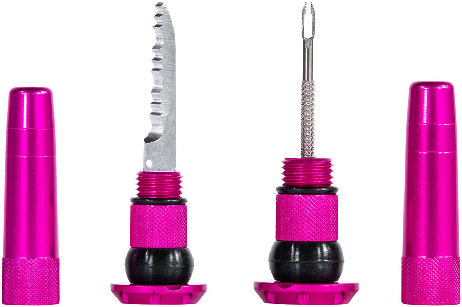 Muc-Off Stealth Tubeless Puncture Plugs Tire Repair Kit - Bar-End Mount Pink Pair-Goodwynn'sGoodwynn's