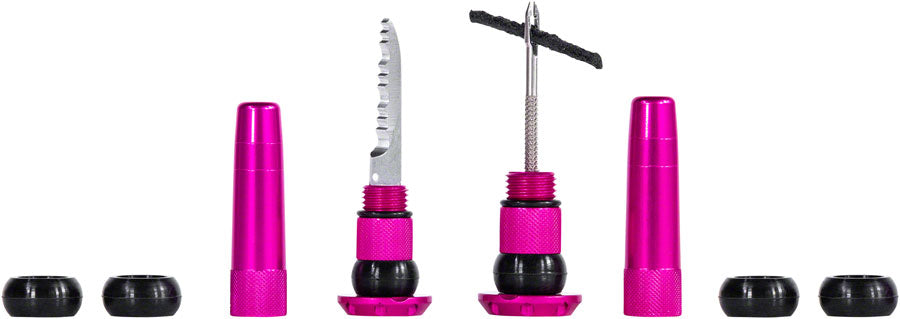 Muc-Off Stealth Tubeless Puncture Plugs Tire Repair Kit - Bar-End Mount Pink Pair-Goodwynn'sGoodwynn's