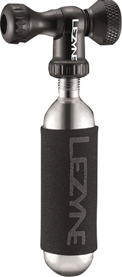 Lezyne Control Drive C0-2 Inflator Slip-fit Shcrader/Presta includes 16g cartridge Neoprene Sleeve BLK-Goodwynn'sGoodwynn's