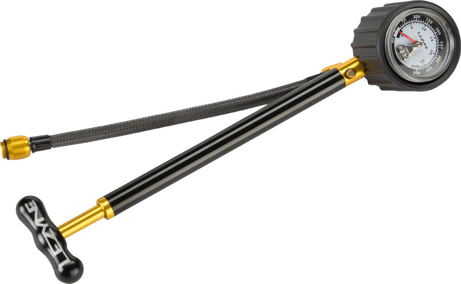 Lezyne Shock Drive Pump with Braided Hose and 400psi Gauge Black-Goodwynn'sGoodwynn's