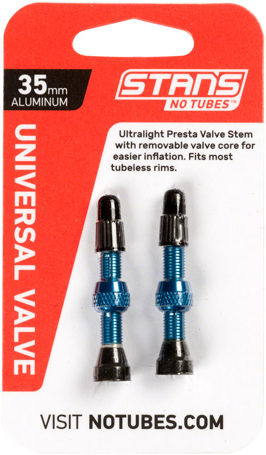 Stans NoTubes Alloy Valve Stems - 35mm Pair Blue-Goodwynn'sGoodwynn's