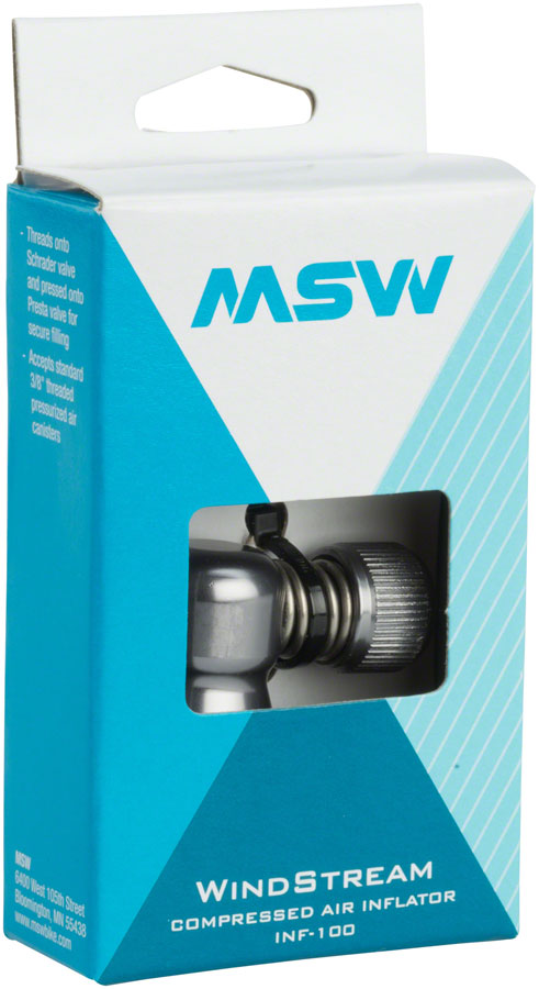 MSW Windstream Push 100 Inflator Head Silver-Goodwynn'sGoodwynn's