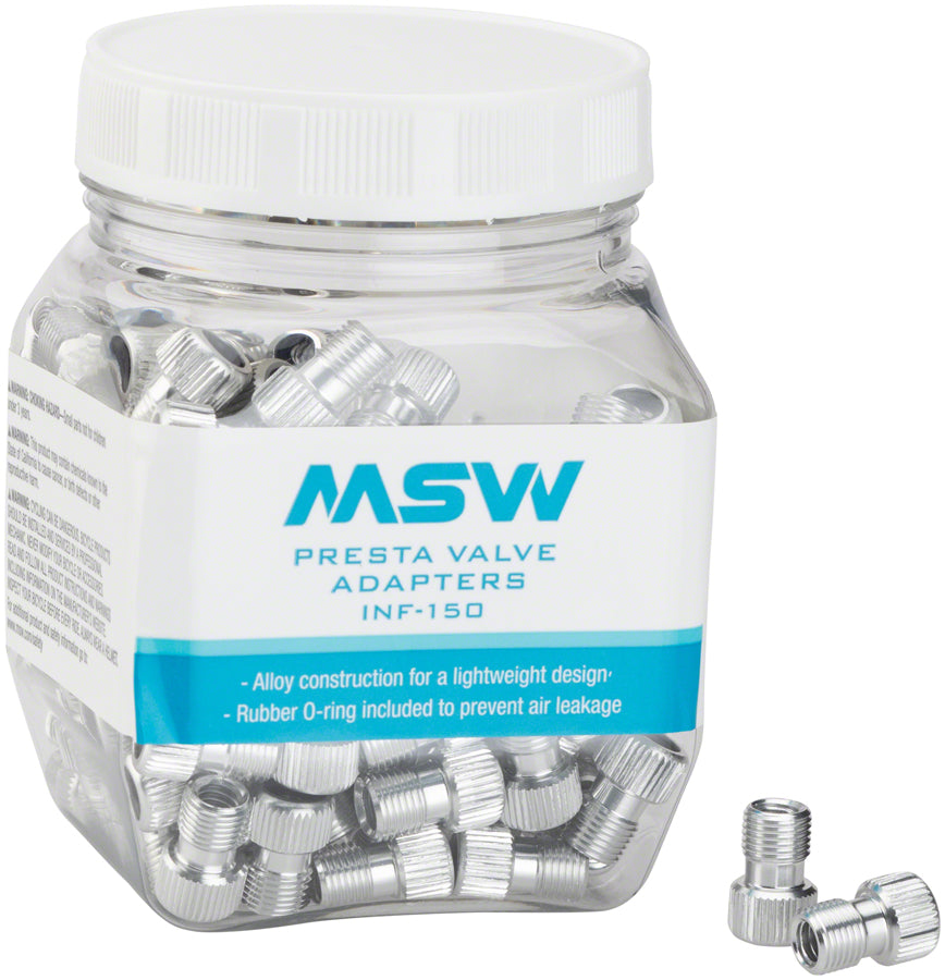 MSW Presta Valve to Schrader Valve Adapter Jar of 150-Goodwynn'sGoodwynn's