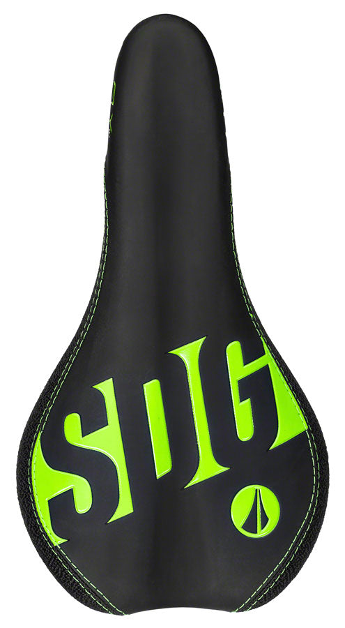 SDG Fly Jr Saddle Steel Rails - Blk/Green-Goodwynn'sGoodwynn's