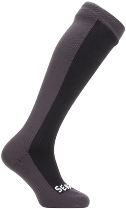 SealSkinz Worstead Waterproof Knee Socks - Black/Gray Large