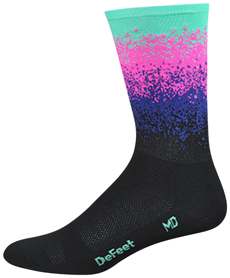 DeFeet Aireator 6" Socks Black/Celeste XL-Goodwynn'sGoodwynn's