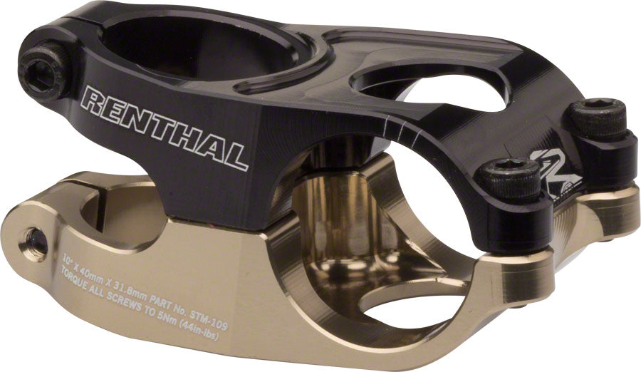 Renthal Duo Stem - 40mm 31.8 Clamp +/-10 1 1/8" Aluminum Black/Gold-Goodwynn'sGoodwynn's