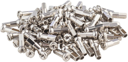 DT Swiss Pro Head Brass Nipples: 2.34 x 14mm Silver Box of 100-Goodwynn's