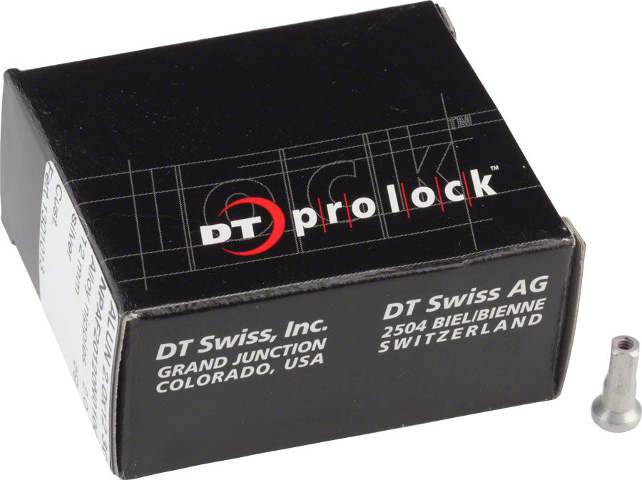 DT Swiss Pro Lock Aluminum Nipples: 2.0 x 12mm Silver Box of 100-Goodwynn'sGoodwynn's