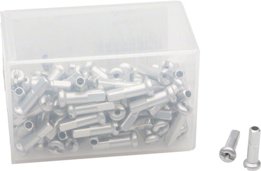 DT Swiss Standard Aluminum Nipples: 2.0 x 16mm Silver Box of 100-Goodwynn's