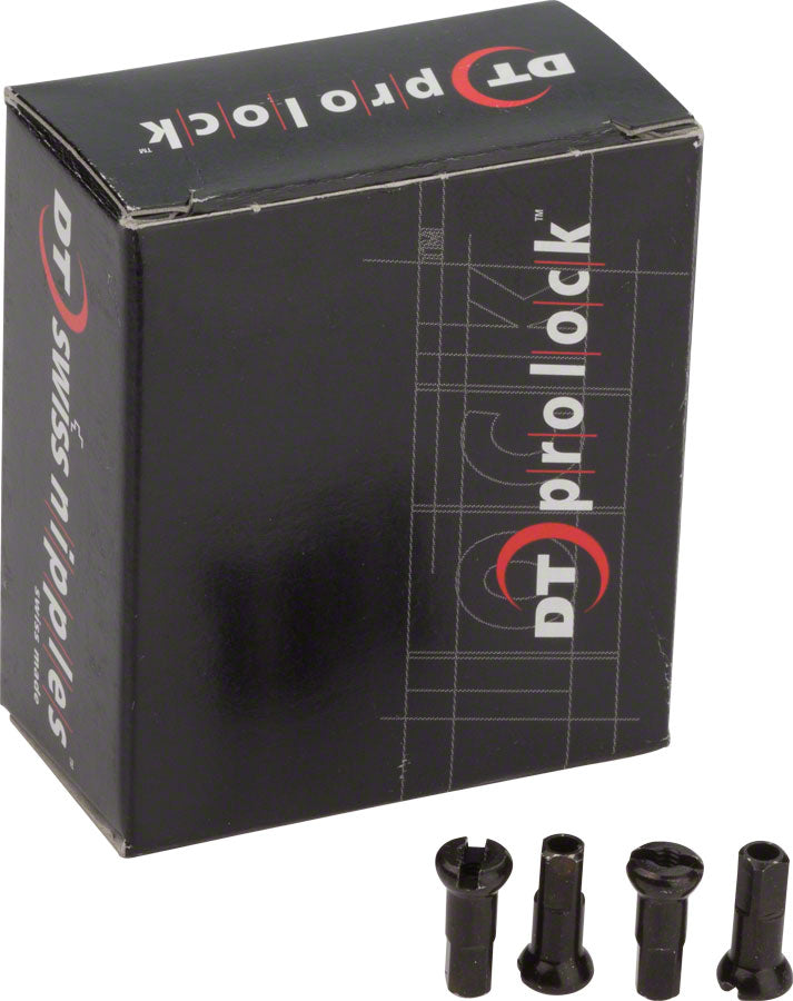 DT Swiss Pro Head Pro Lock Brass Nipples: 2.0 x 12mm Black Box of 100-Goodwynn'sGoodwynn's