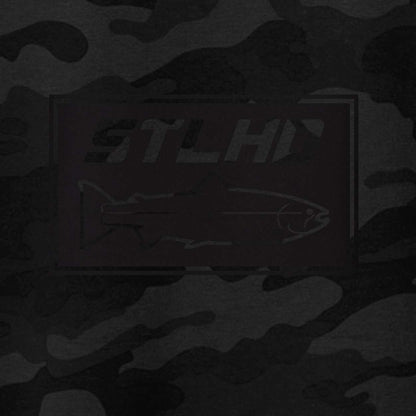 STLHD Men's Black Water Black Camo Standard Hoodie
