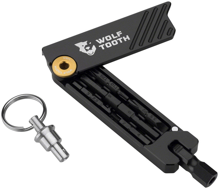 Wolf Tooth 6-Bit Hex Wrench Multi-Tool with Keyring - Gold-Goodwynn'sGoodwynn's