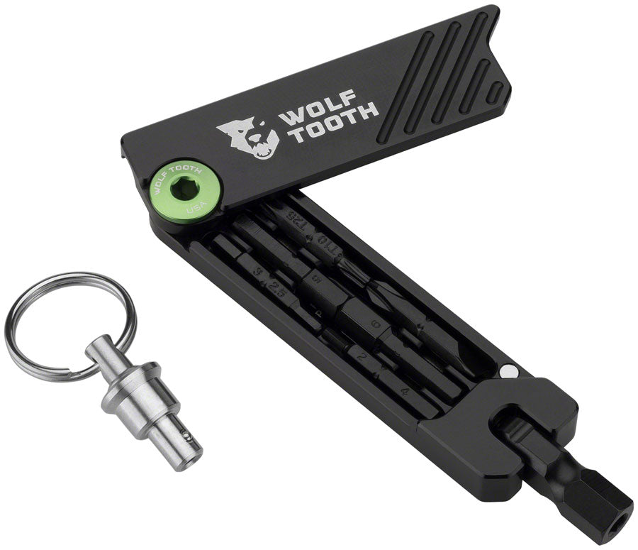 Wolf Tooth 6-Bit Hex Wrench Multi-Tool with Keyring - Green-Goodwynn'sGoodwynn's
