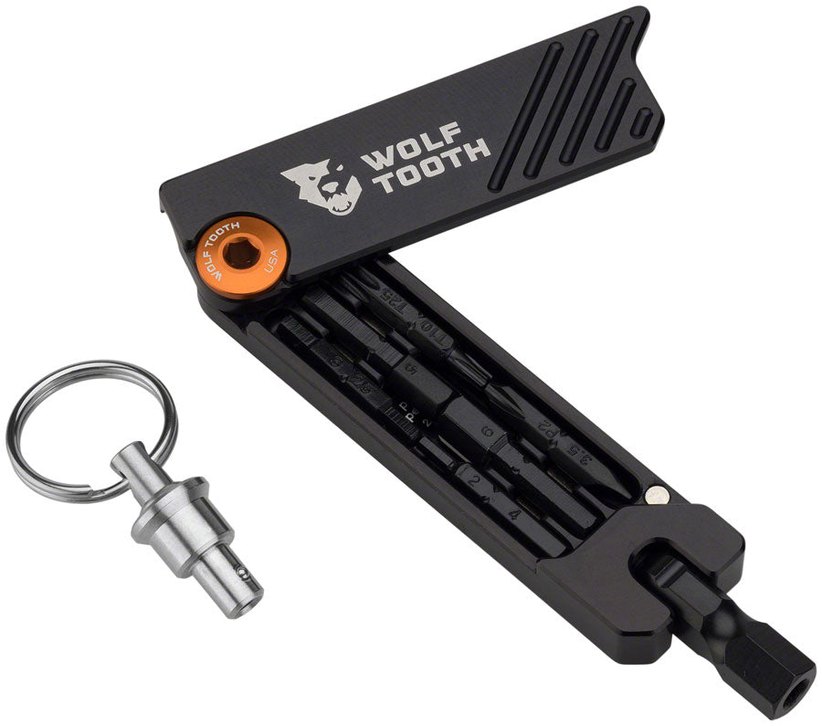 Wolf Tooth 6-Bit Hex Wrench Multi-Tool with Keyring - Orange-Goodwynn'sGoodwynn's