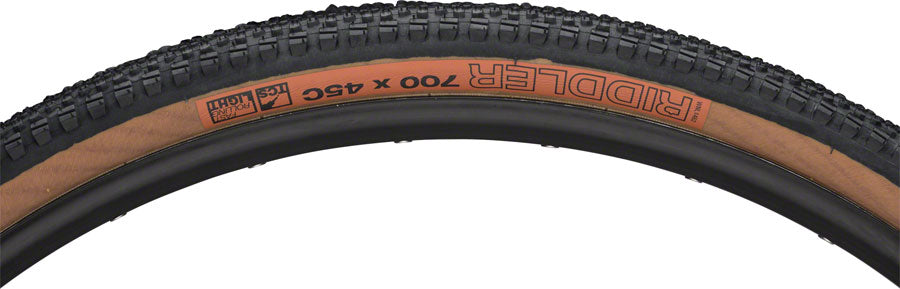 WTB Riddler 700c Tire - 700 x 45 TCS Tubeless Folding BLK/Tan Light Fast Rolling-Goodwynn'sGoodwynn's