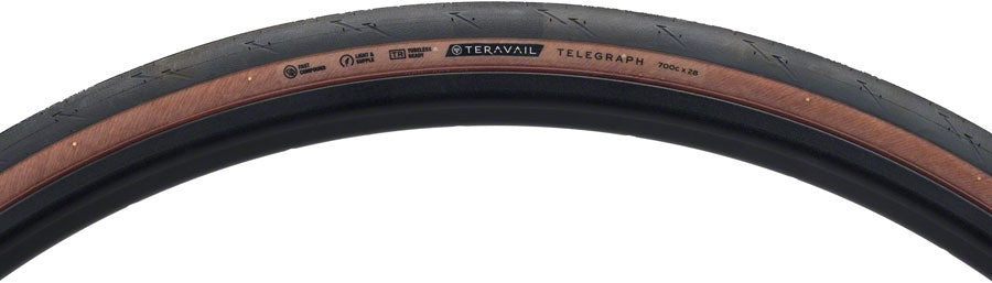 Teravail Telegraph Tire - 700 x 28 Tubeless Folding Tan Light and Supple