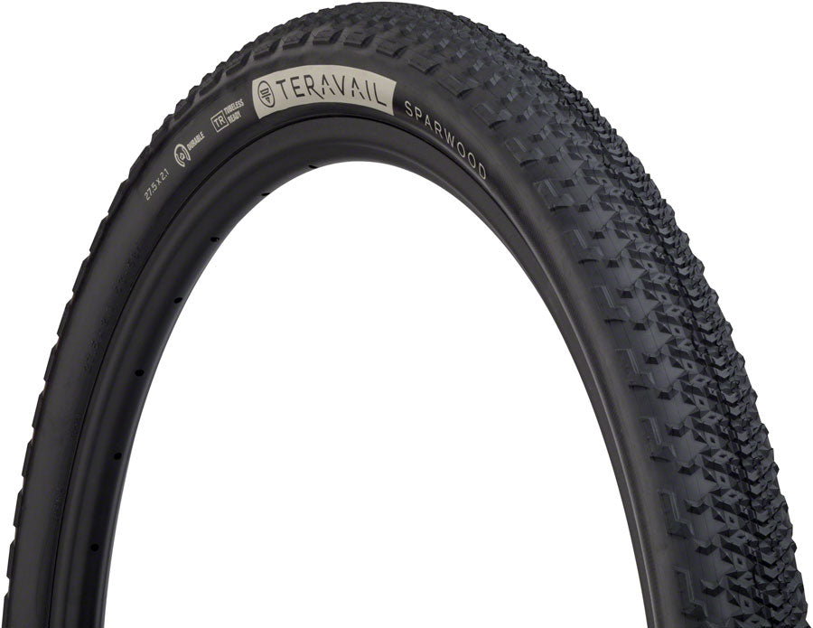 Teravail Sparwood Tire - 27.5 x 2.1 Tubeless Folding BLK Durable Fast Compound