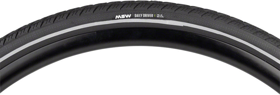 MSW Daily Driver Tire - 700 x 38 BLK Rigid Wire Bead Reflective Sidewall 33tpi-Goodwynn'sGoodwynn's