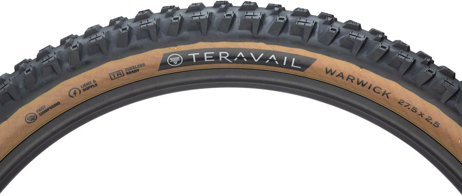 Teravail Warwick Tire - 27.5 x 2.5 Tubeless Folding Tan Light Supple Fast Compound-Goodwynn'sGoodwynn's