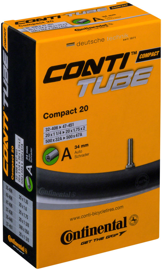 Continental Standard Tube - 20 x 1-1/4 - 1-3/4 34mm Schrader Valve-Goodwynn'sGoodwynn's