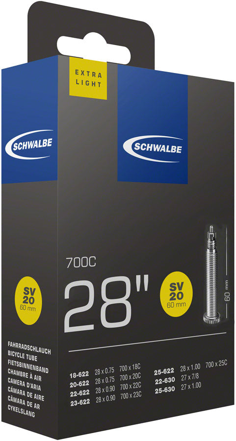 Schwalbe Extra Light Tube - 700 x 18 - 25mm 60mm Presta Valve-Goodwynn'sGoodwynn's