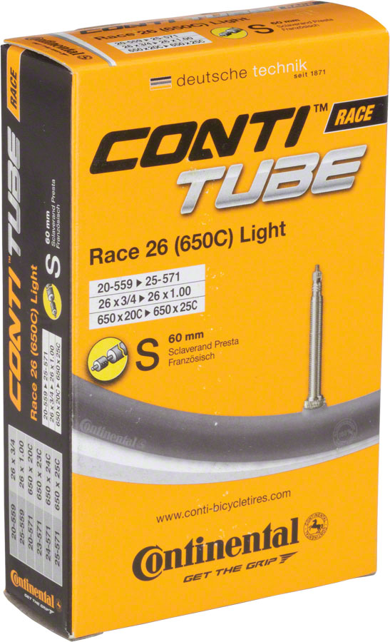 Continental Light Tube - 26 / 650c x 20 - 25mm 60mm Presta Valve-Goodwynn'sGoodwynn's