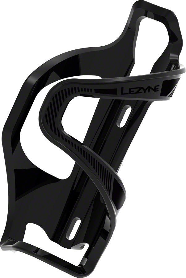 Lezyne Flow SL Water Bottle Cage - Left Side Entry Enhanced Graphics Black-Goodwynn'sGoodwynn's