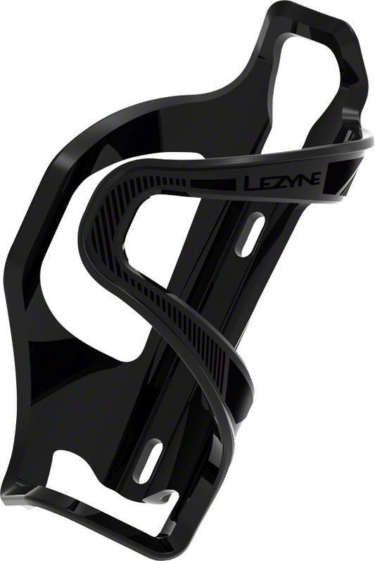 Lezyne Flow SL Water Bottle Cage - Left Side Entry Enhanced Graphics Black-Goodwynn's