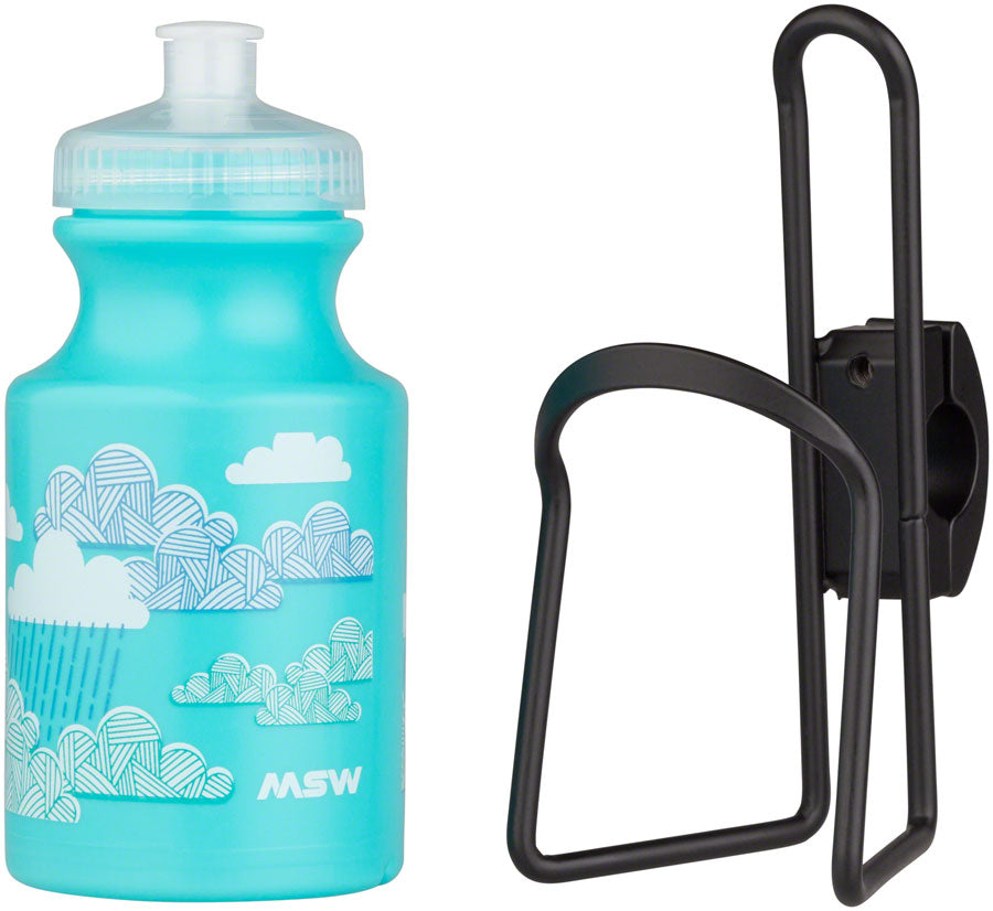 MSW Kids Water Bottle and Cage Kit - Clouds w/ Black Cage-Goodwynn'sGoodwynn's