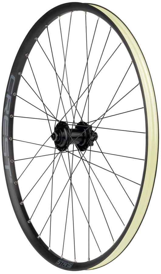 Stans No Tubes Crest S2 Front Wheel - 26" QR x 100mm 6-Bolt Black-Goodwynn'sGoodwynn's