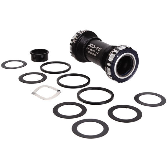 Enduro XD-15 Pro Mountain Bottom Bracket BSA Threaded 24mm Spindle Ceramic Angular Contact Bearings BLK