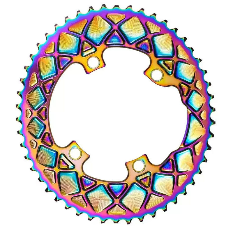 absoluteBLACK Premium Oval 110 BCD Road Inner Chainring Shimano Dura-Ace 9100 - 36t 110 Shimano Asymmetric BCD 4-Bolt PVD Rainbow-Goodwynn'sGoodwynn's