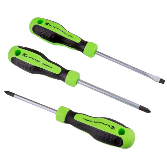 Birzman 3 Piece Screwdriver Set: Phillips #1 Phillips #2 and 5.5 Flat-Goodwynn's