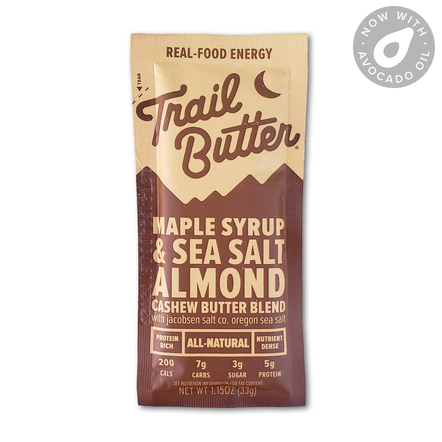 Trail Butter Nut Butter Blends - Maple Syrup & Sea Salt Almond Cashew  - 1.15oz Packets