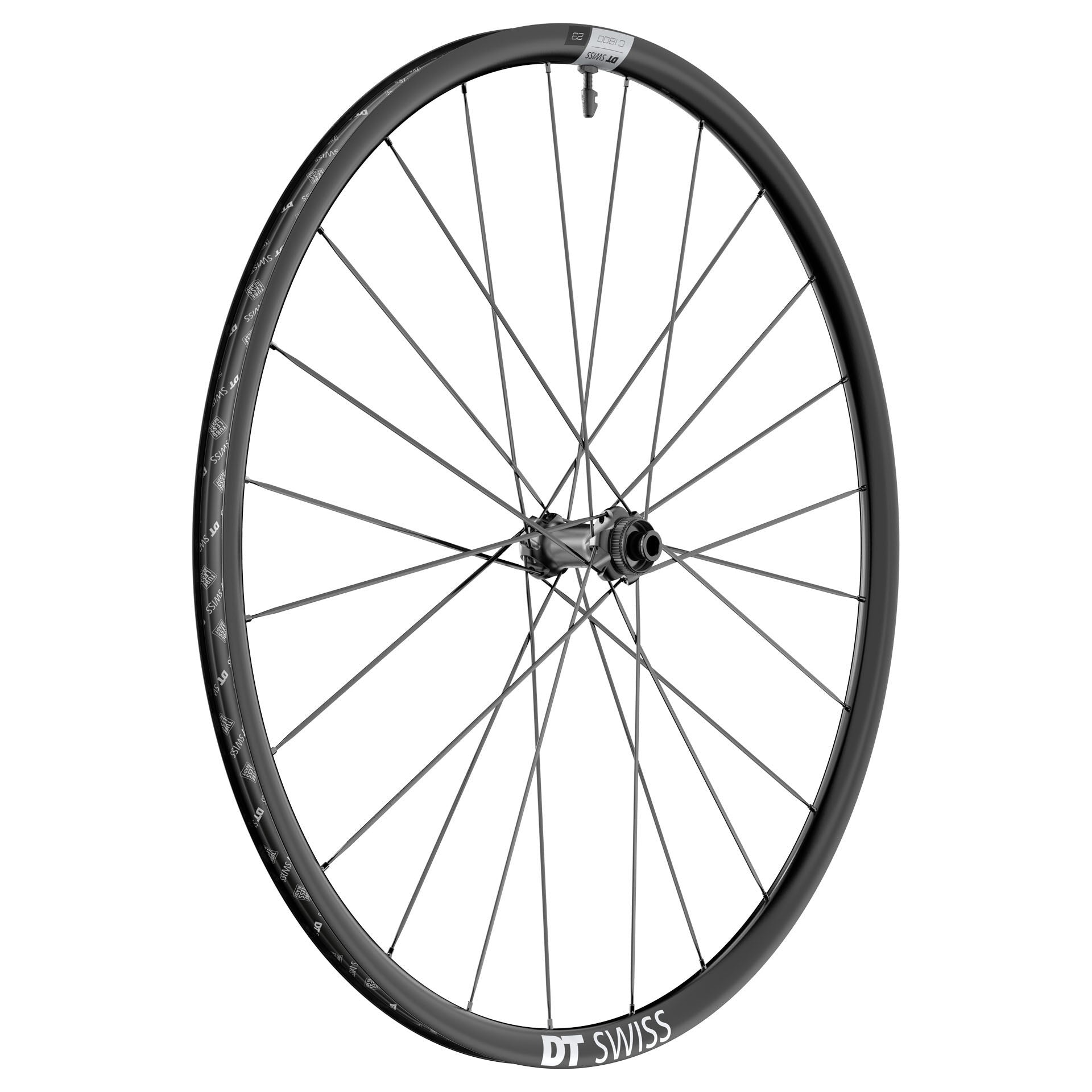 DT Swiss C 1800 Spline 23 Front Wheel - 700 12 x 100mm Center-Lock Black-Goodwynn'sGoodwynn's