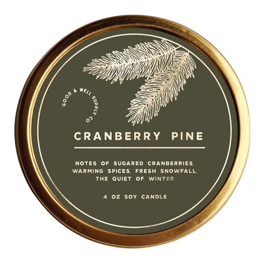 Cranberry Pine Gilded Holiday Candle