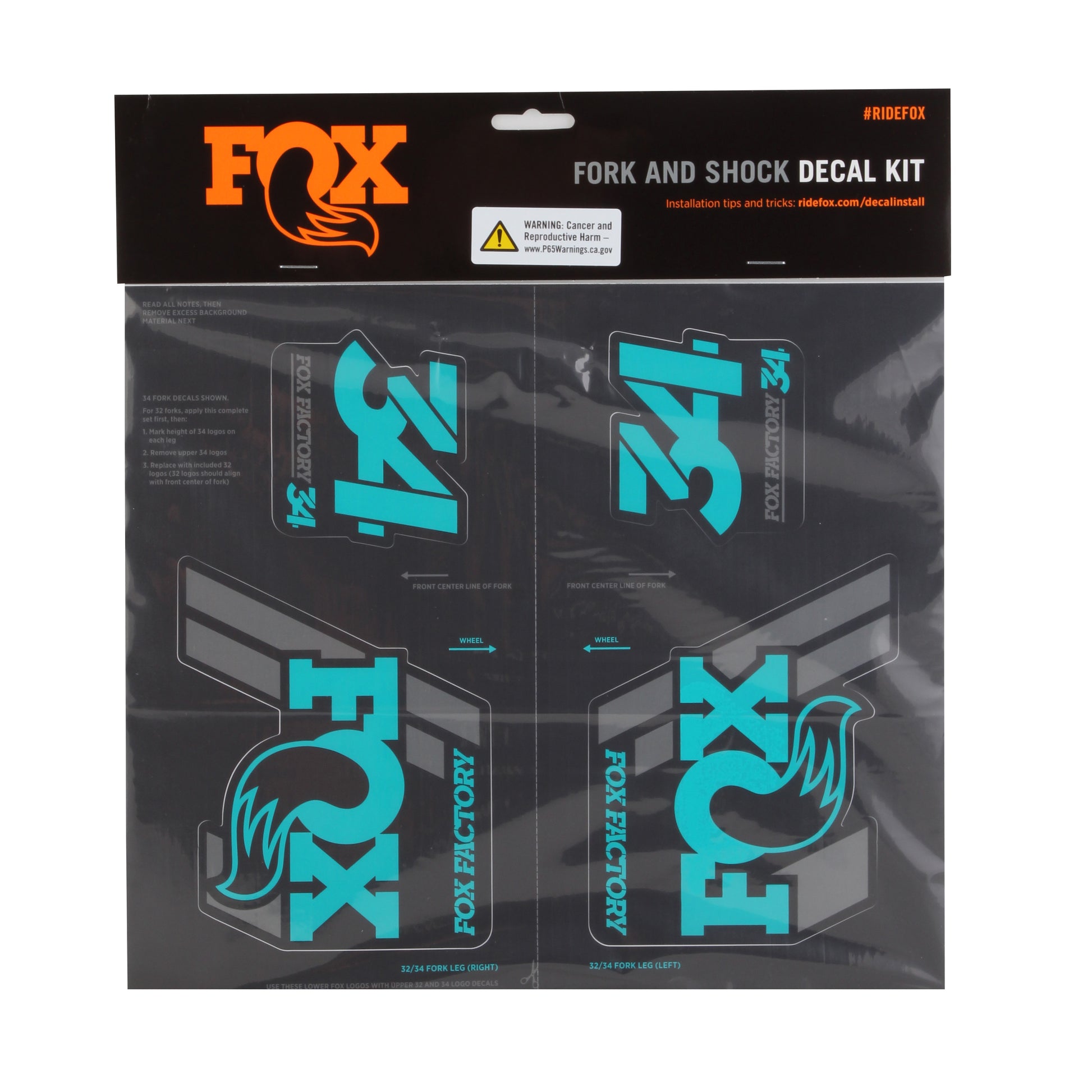 Fox Shox Heritage Decal Kit Turquoise-Goodwynn'sGoodwynn's