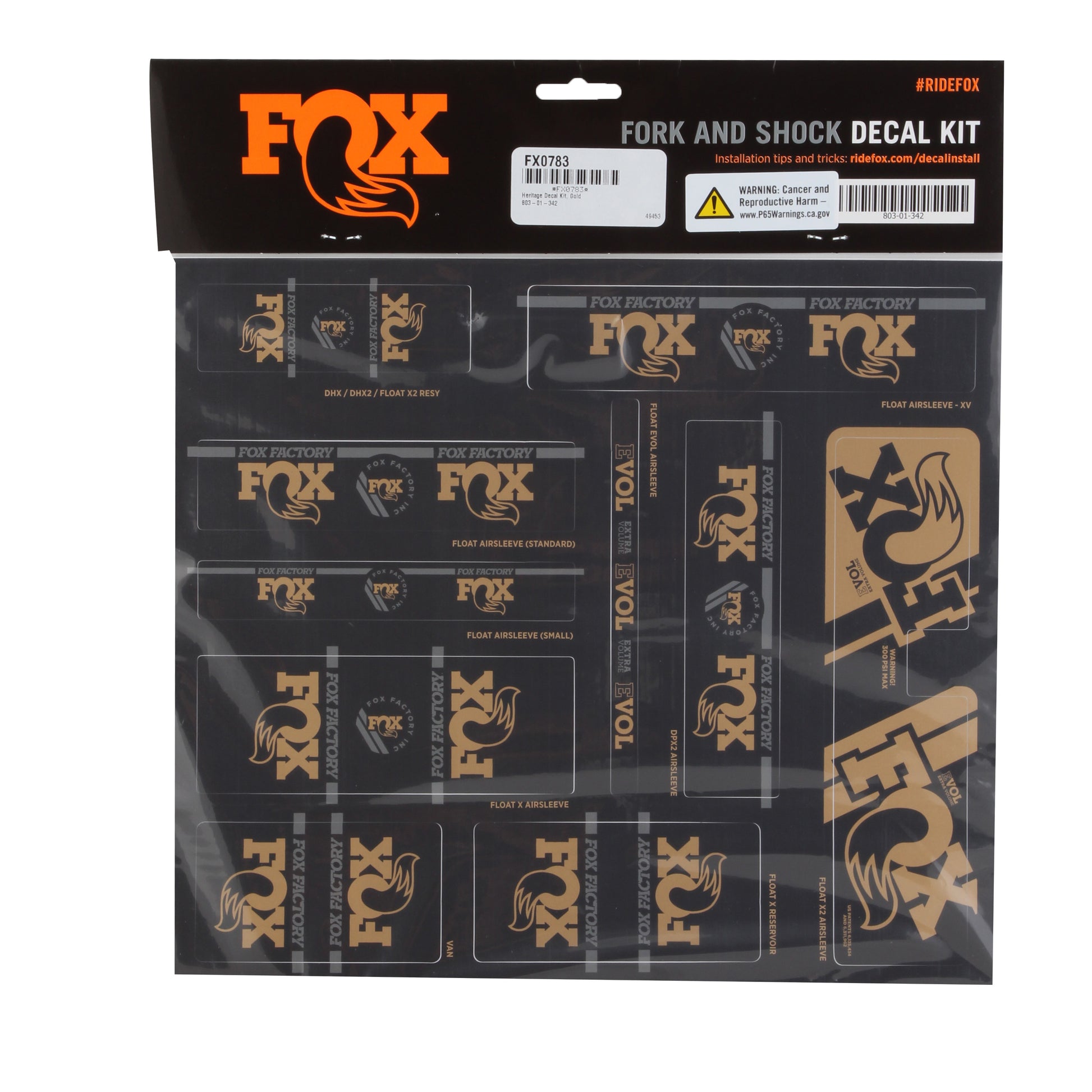 Fox Shox Heritage Decal Kit Gold-Goodwynn'sGoodwynn's