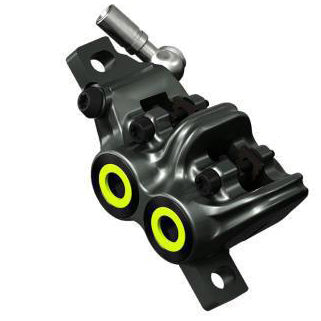 Magura MT7 Disc Brake Caliper - Front Rear Post Mount 4-Piston Gray/YLW-Goodwynn'sGoodwynn's