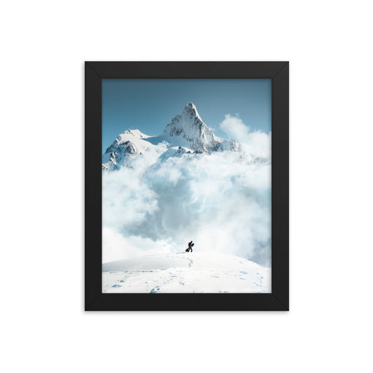 Michael Foushee - Snowboarder Cascades Framed Print