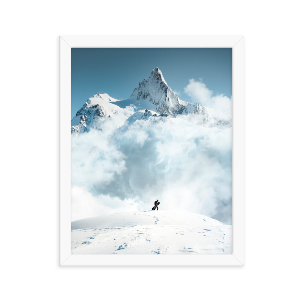 Michael Foushee - Snowboarder Cascades Framed Print