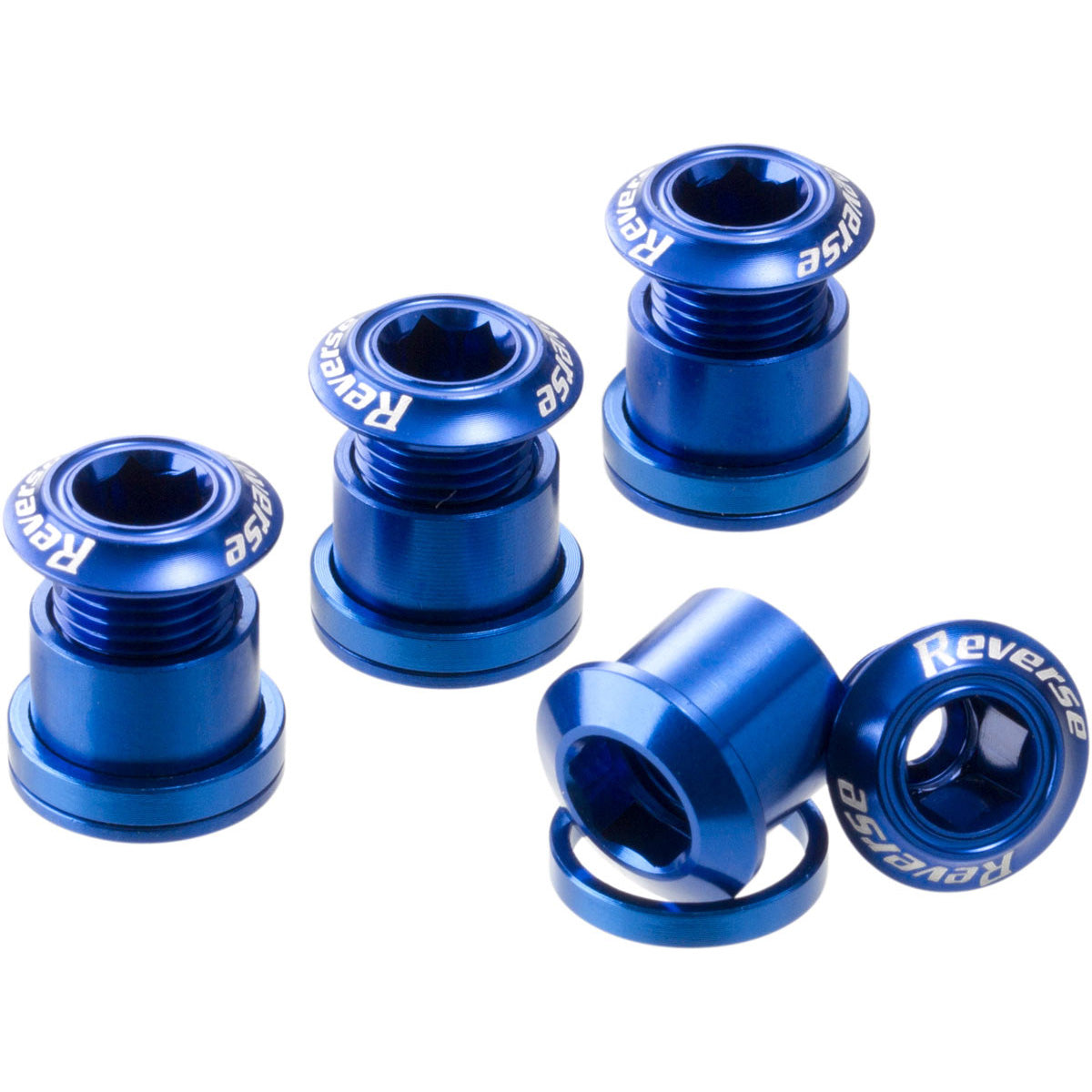Reverse Chainring Bolt Set 8pc - Blue-Goodwynn'sGoodwynn's