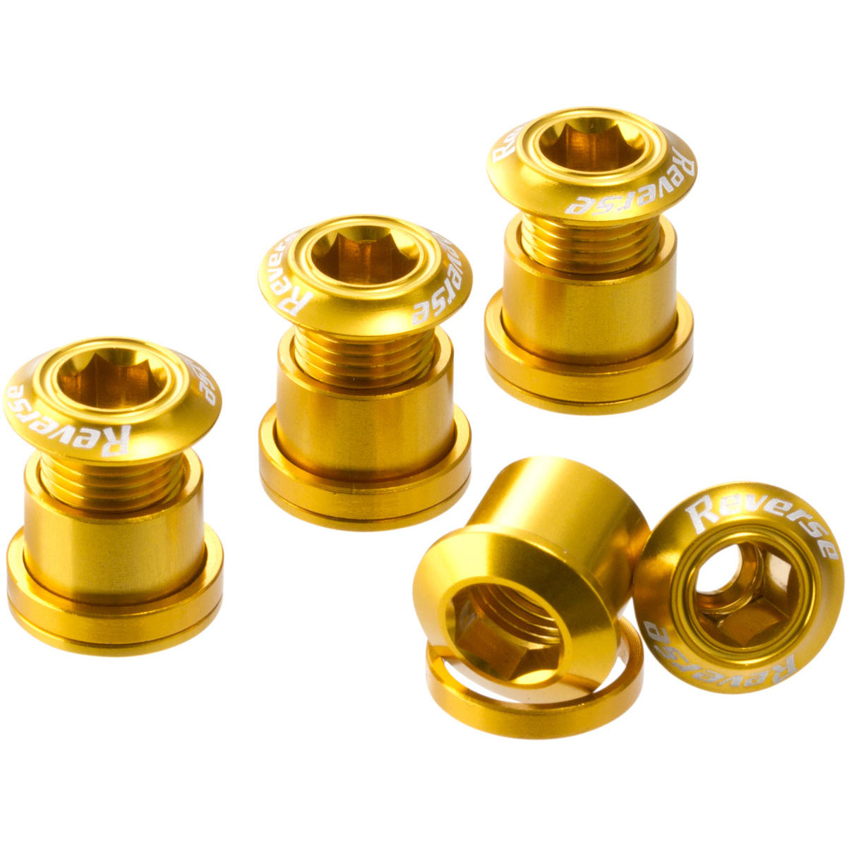 Reverse Chainring Bolt Set 8pc - Gold-Goodwynn'sGoodwynn's
