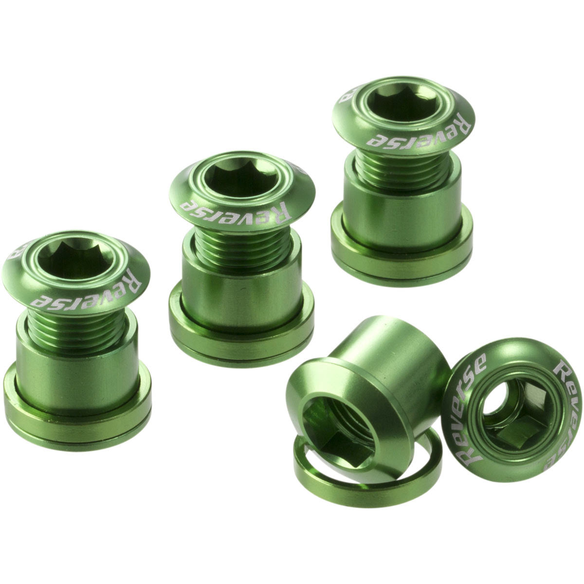 Reverse Chainring Bolt Set 8pc - Green-Goodwynn'sGoodwynn's
